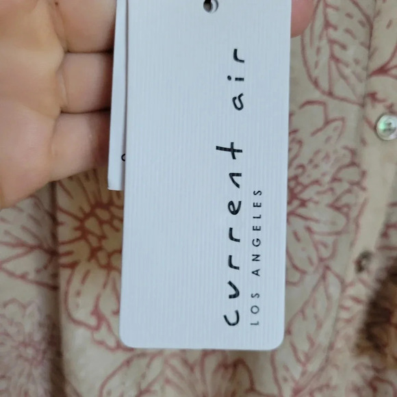 Anthropologie, New Current Air Cream Pink Floral Ruffle Blouse Top Size Large - Picture 12 of 15